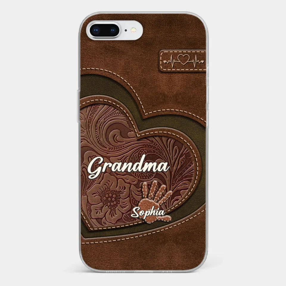 Grandma’s Hands, A Map Of Love And Wisdom - Family Personalized Custom Clear Phone Case - Gift For Mom, Grandma