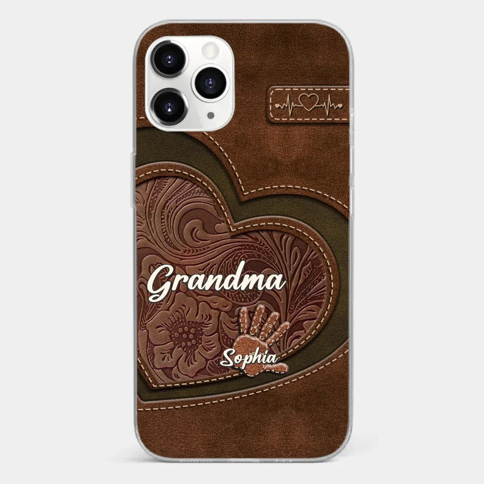 Grandma’s Hands, A Map Of Love And Wisdom - Family Personalized Custom Clear Phone Case - Gift For Mom, Grandma