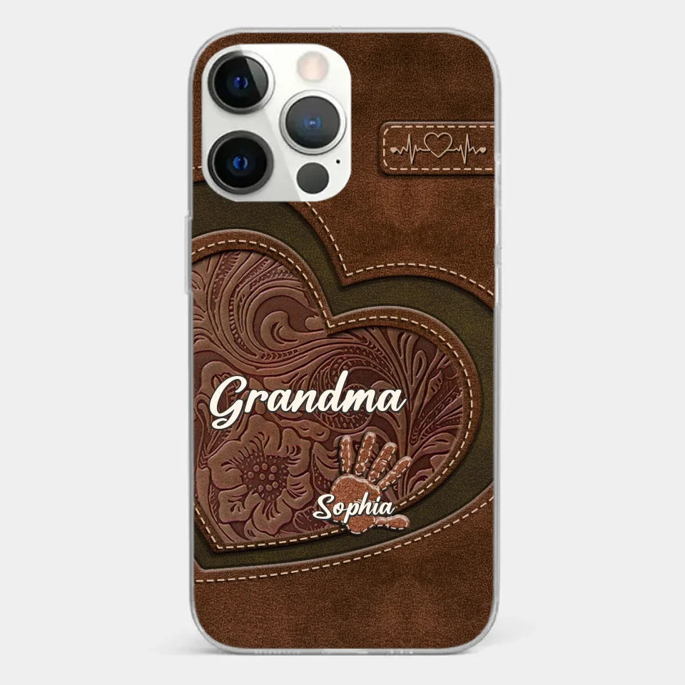 Grandma’s Hands, A Map Of Love And Wisdom - Family Personalized Custom Clear Phone Case - Gift For Mom, Grandma