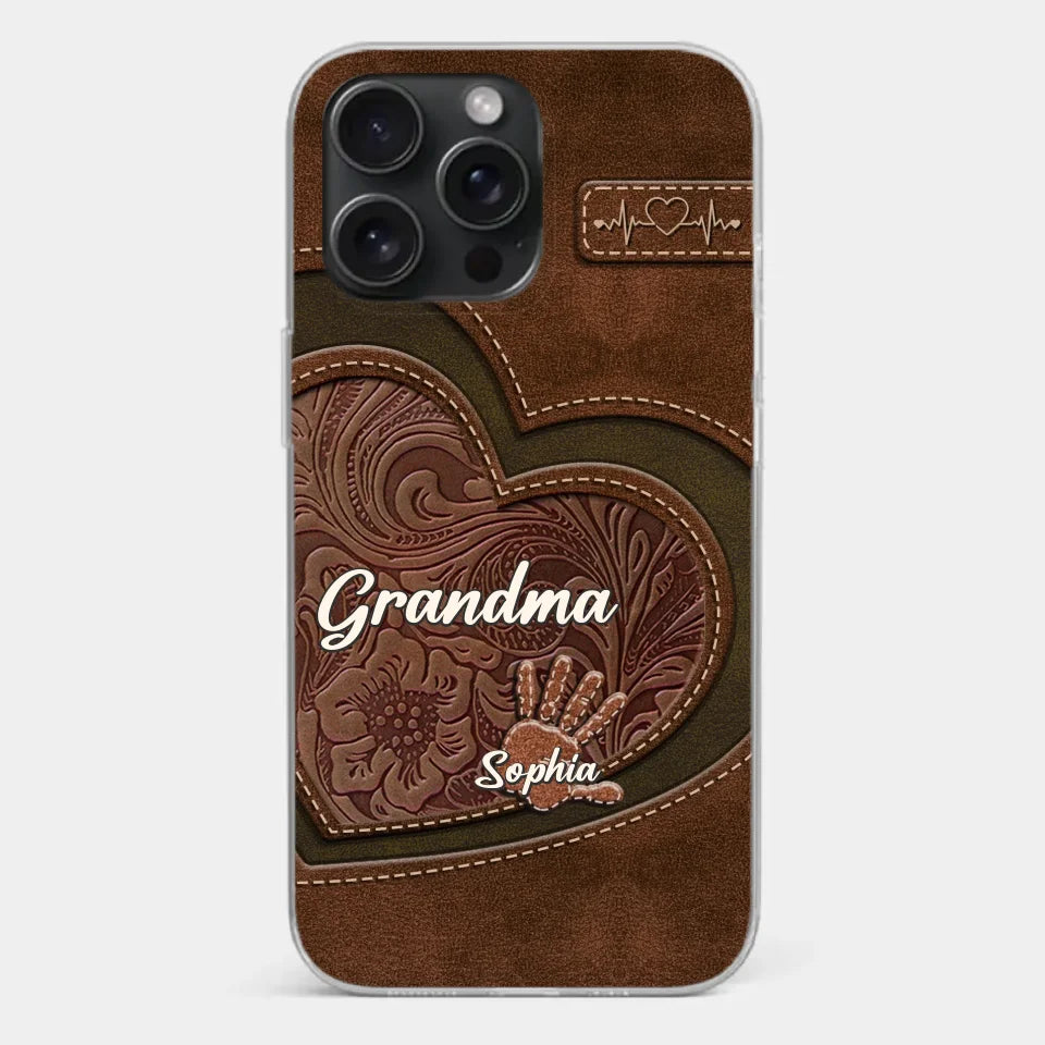 Grandma’s Hands, A Map Of Love And Wisdom - Family Personalized Custom Clear Phone Case - Gift For Mom, Grandma