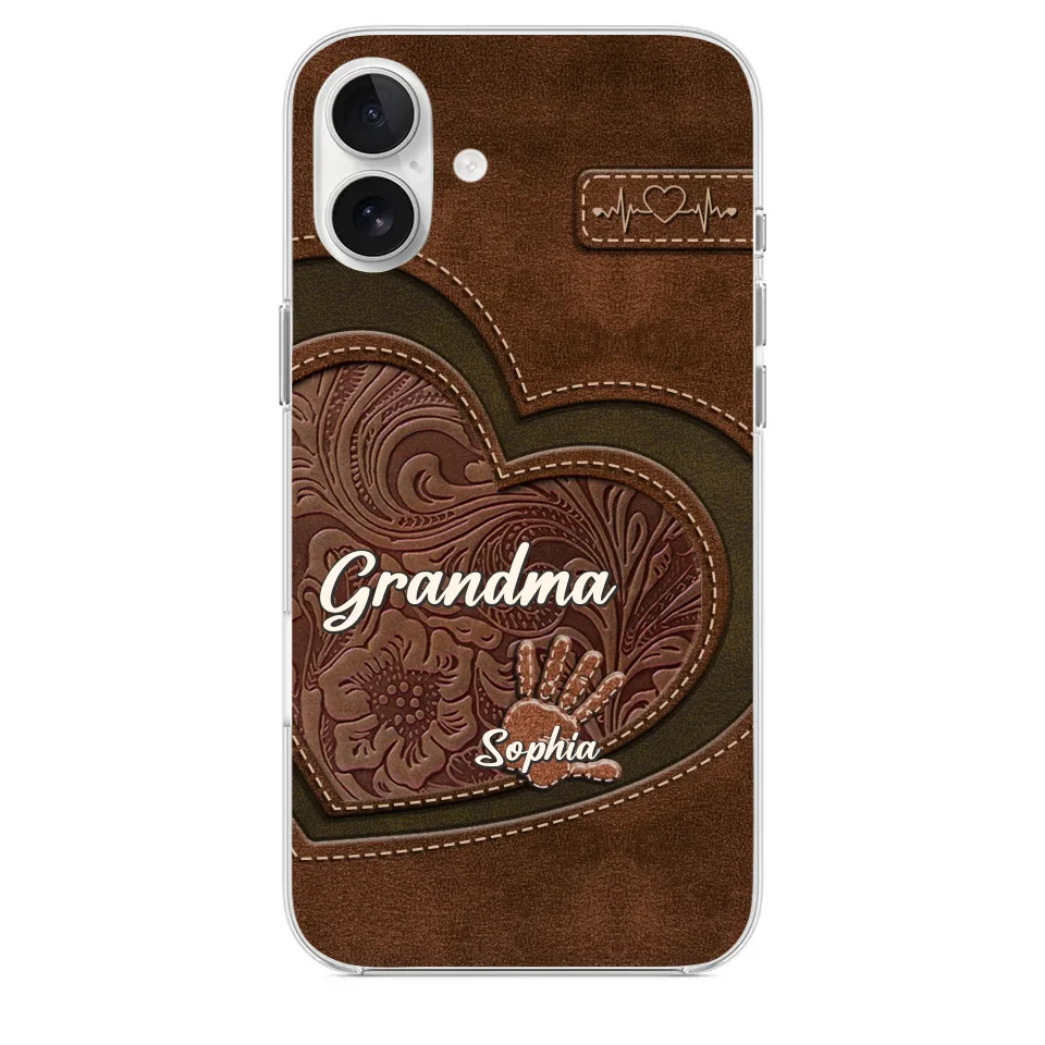 Grandma’s Hands, A Map Of Love And Wisdom - Family Personalized Custom Clear Phone Case - Gift For Mom, Grandma