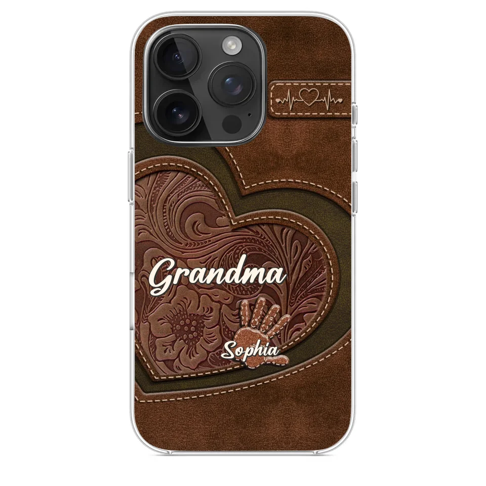 Grandma’s Hands, A Map Of Love And Wisdom - Family Personalized Custom Clear Phone Case - Gift For Mom, Grandma