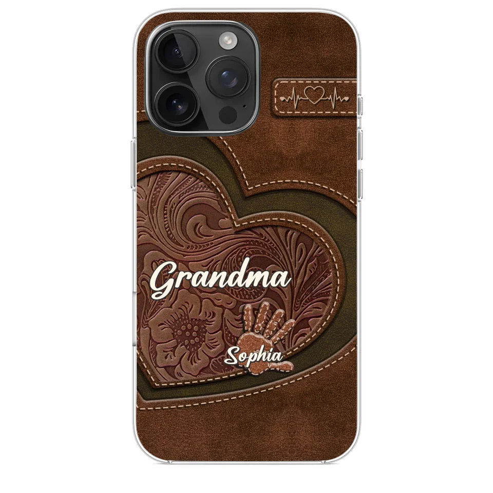 Grandma’s Hands, A Map Of Love And Wisdom - Family Personalized Custom Clear Phone Case - Gift For Mom, Grandma
