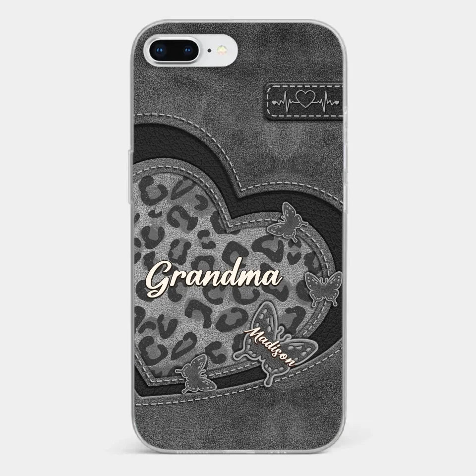 Grandma’s Love Is The Warmest Place To Be - Family Personalized Custom Clear Phone Case - Gift For Mom, Grandma
