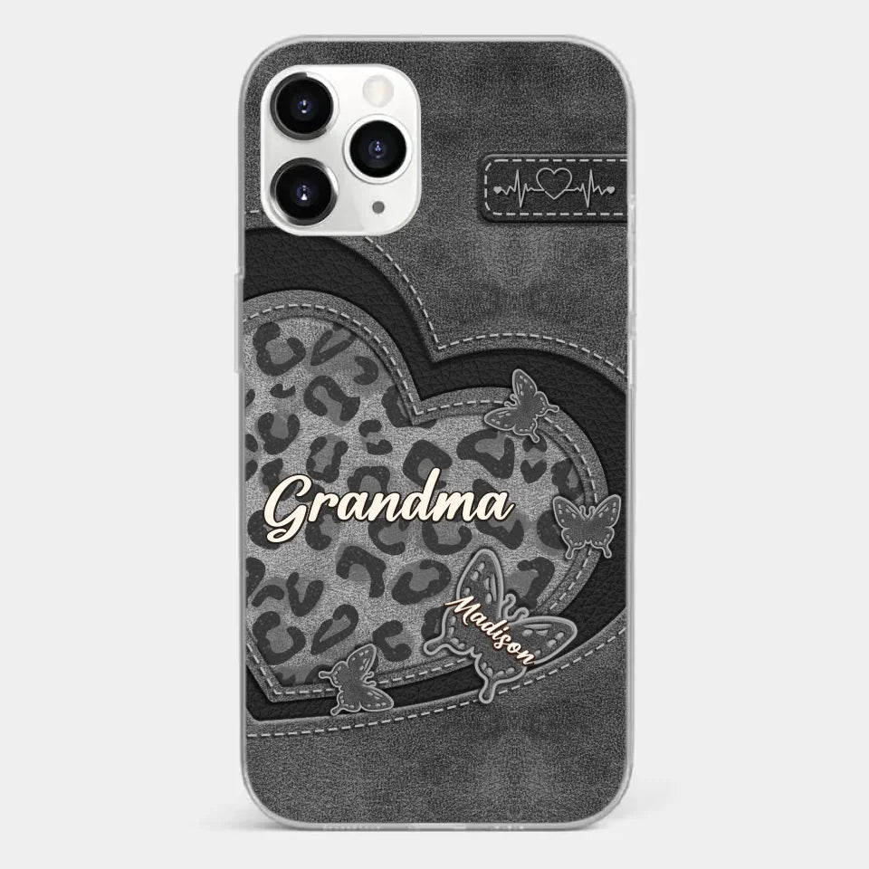 Grandma’s Love Is The Warmest Place To Be - Family Personalized Custom Clear Phone Case - Gift For Mom, Grandma