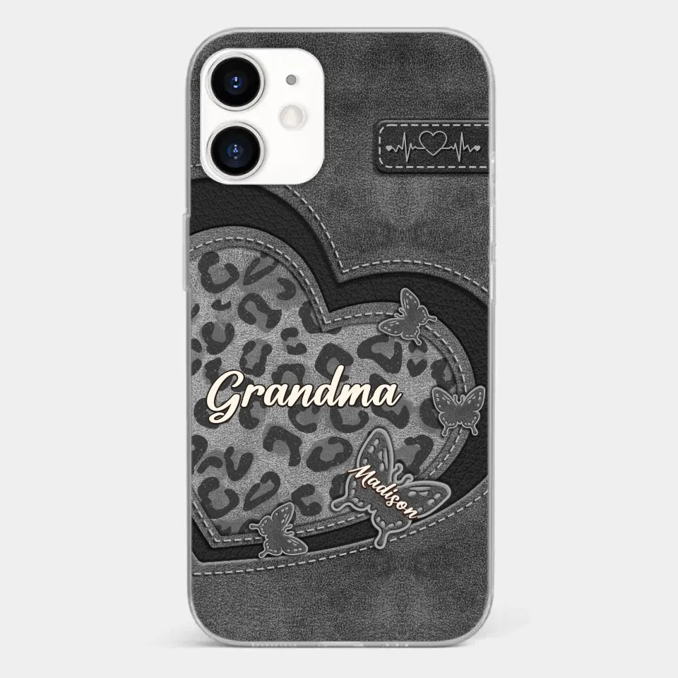 Grandma’s Love Is The Warmest Place To Be - Family Personalized Custom Clear Phone Case - Gift For Mom, Grandma