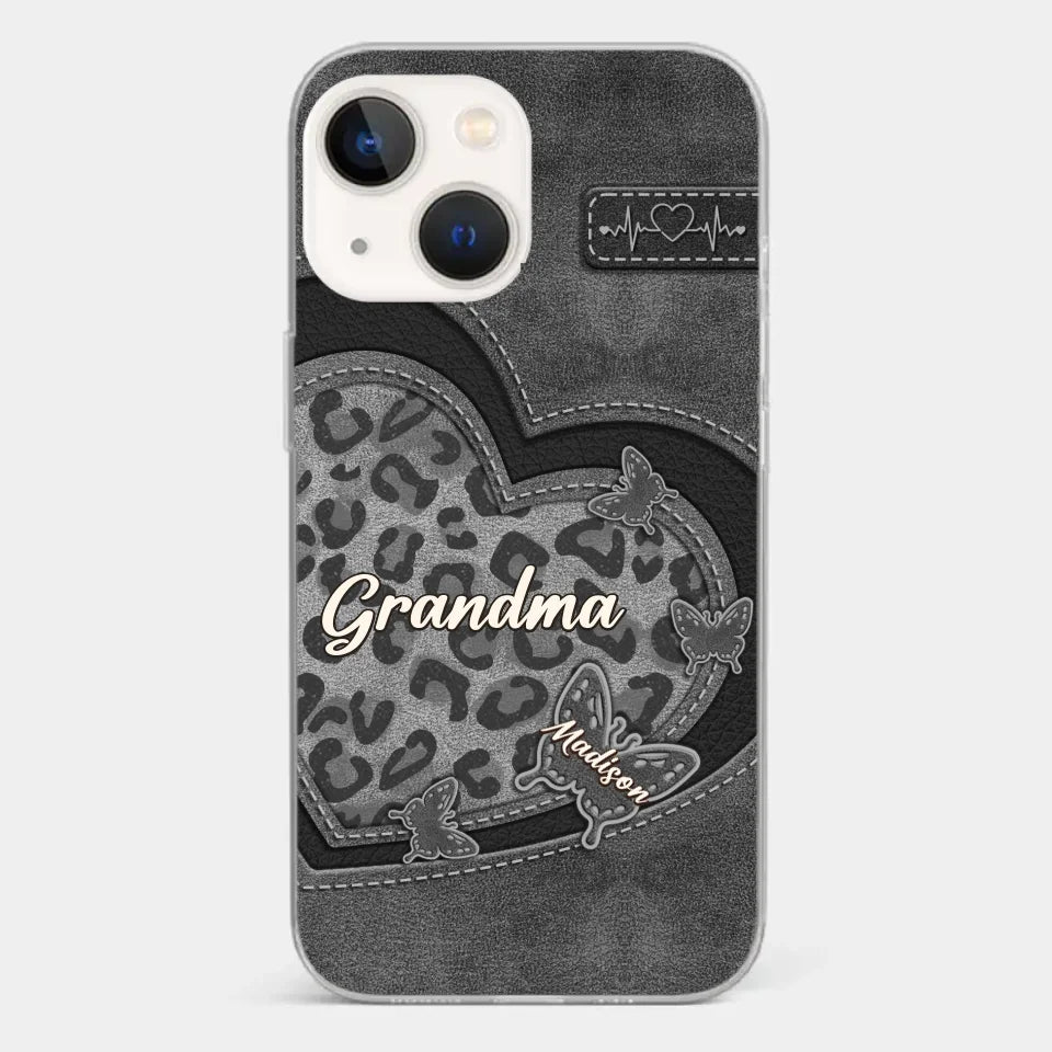 Grandma’s Love Is The Warmest Place To Be - Family Personalized Custom Clear Phone Case - Gift For Mom, Grandma