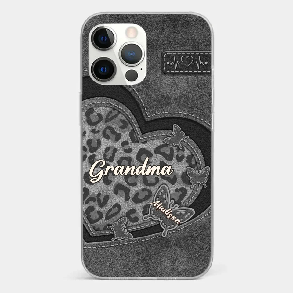Grandma’s Love Is The Warmest Place To Be - Family Personalized Custom Clear Phone Case - Gift For Mom, Grandma