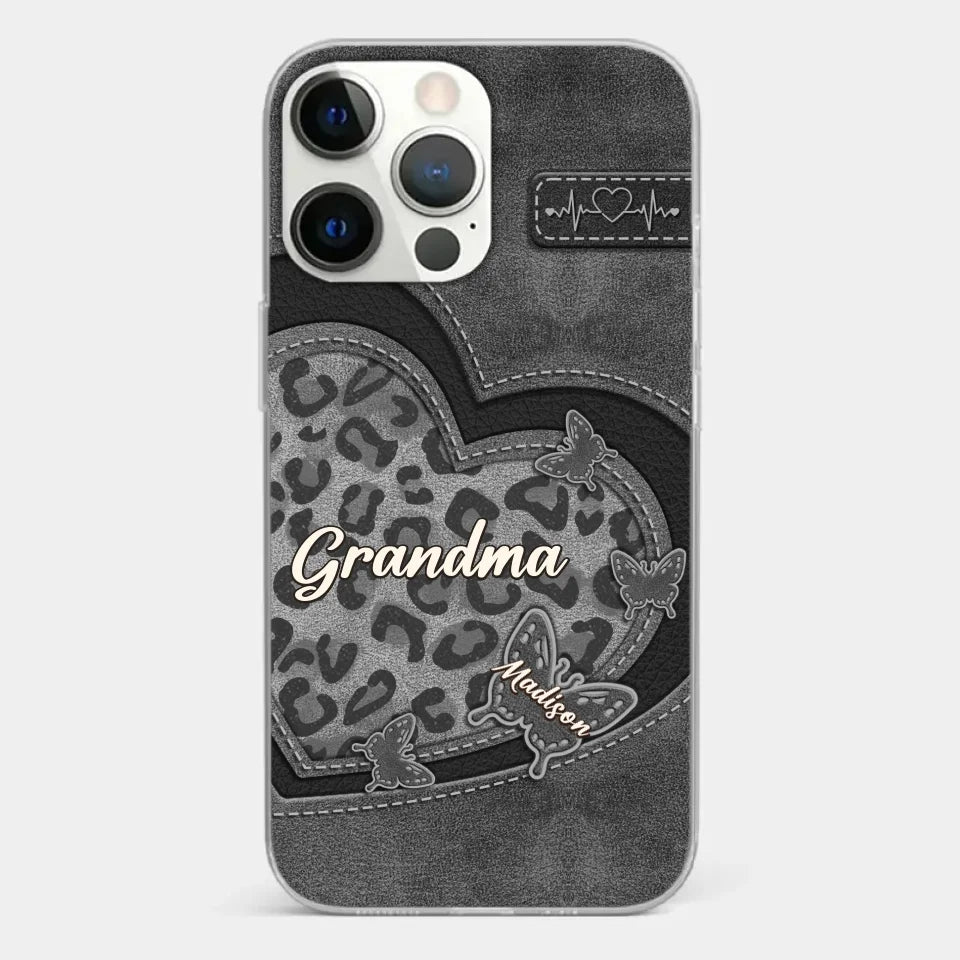 Grandma’s Love Is The Warmest Place To Be - Family Personalized Custom Clear Phone Case - Gift For Mom, Grandma