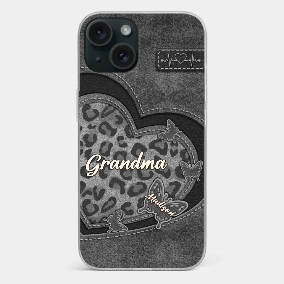 Grandma’s Love Is The Warmest Place To Be - Family Personalized Custom Clear Phone Case - Gift For Mom, Grandma