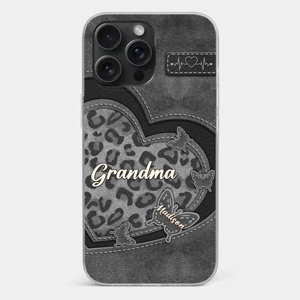 Grandma’s Love Is The Warmest Place To Be - Family Personalized Custom Clear Phone Case - Gift For Mom, Grandma