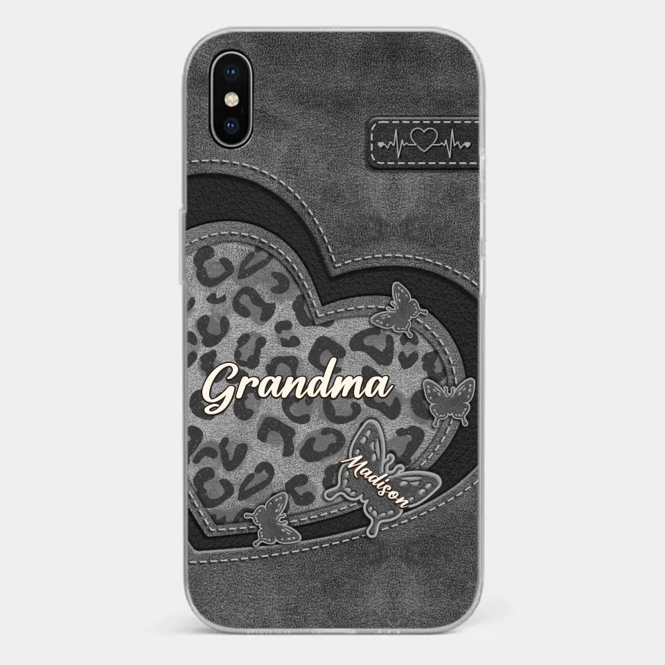 Grandma’s Love Is The Warmest Place To Be - Family Personalized Custom Clear Phone Case - Gift For Mom, Grandma