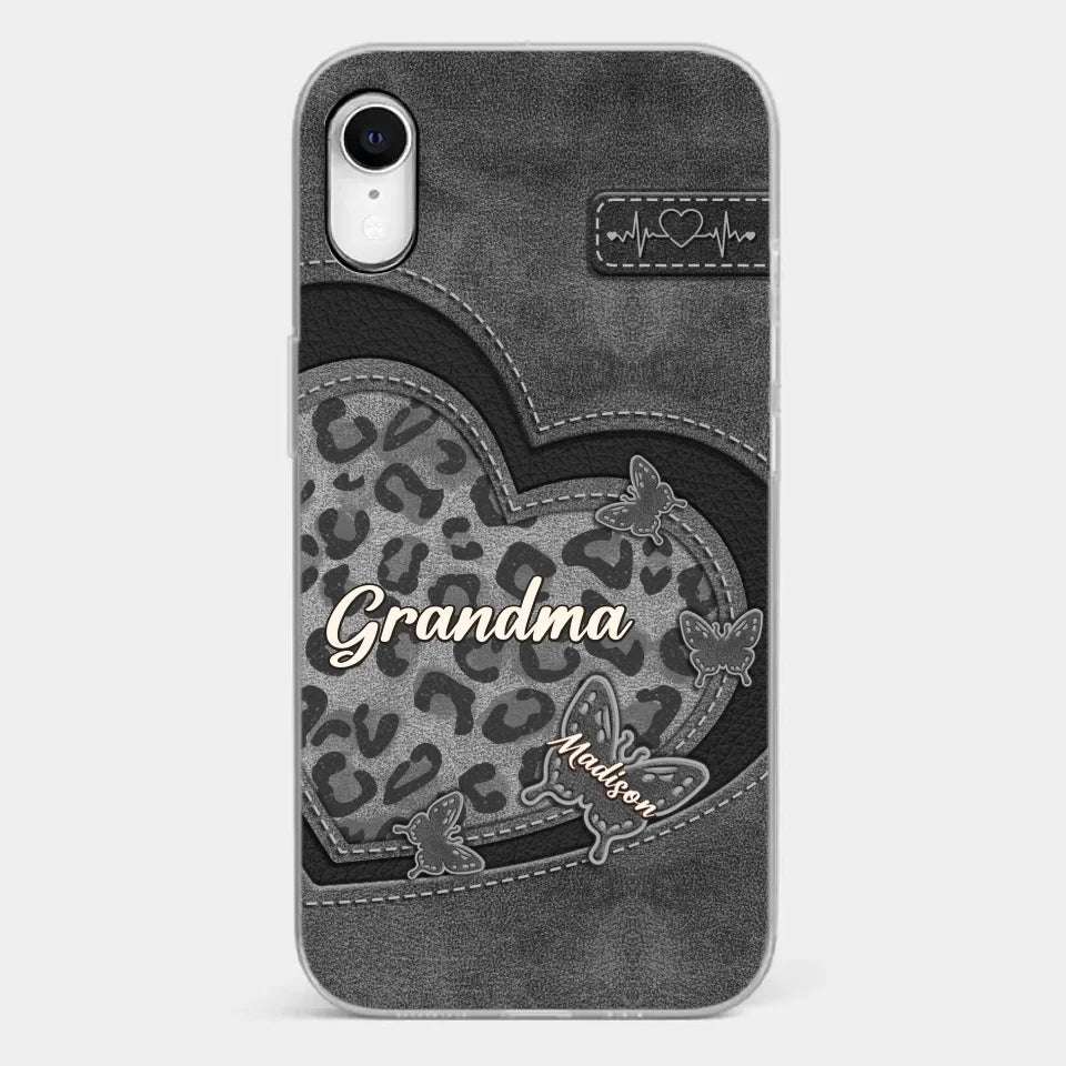 Grandma’s Love Is The Warmest Place To Be - Family Personalized Custom Clear Phone Case - Gift For Mom, Grandma