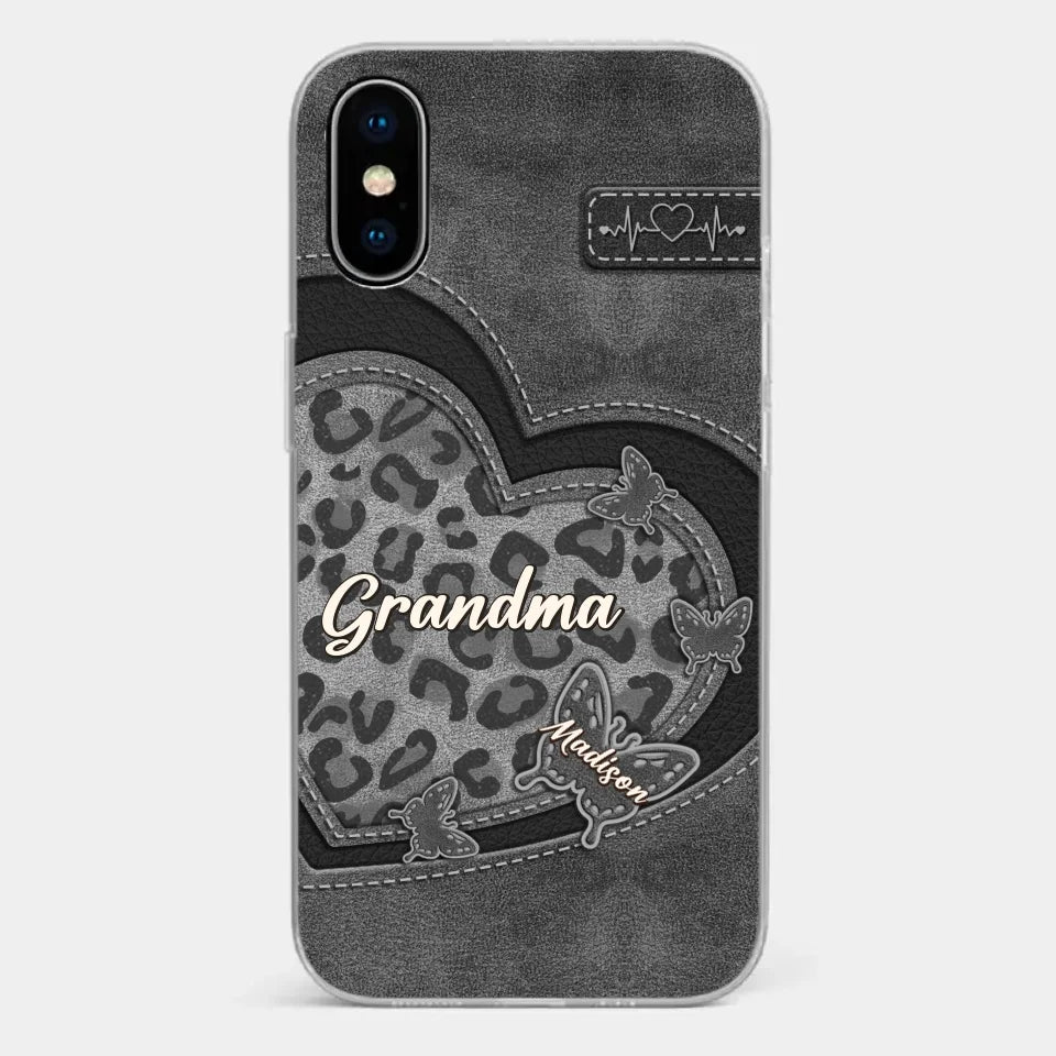Grandma’s Love Is The Warmest Place To Be - Family Personalized Custom Clear Phone Case - Gift For Mom, Grandma