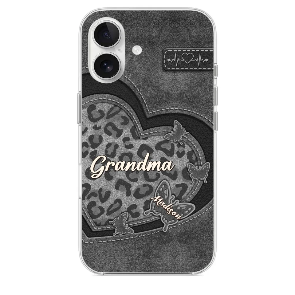 Grandma’s Love Is The Warmest Place To Be - Family Personalized Custom Clear Phone Case - Gift For Mom, Grandma