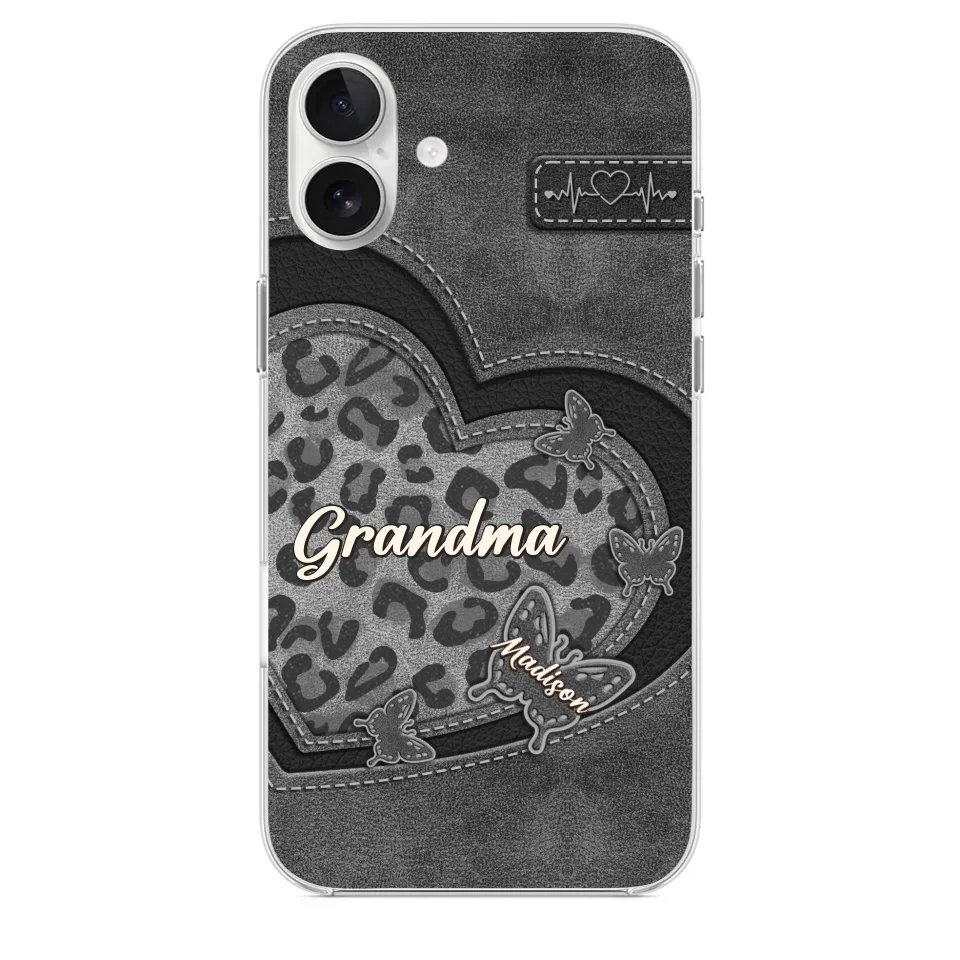 Grandma’s Love Is The Warmest Place To Be - Family Personalized Custom Clear Phone Case - Gift For Mom, Grandma