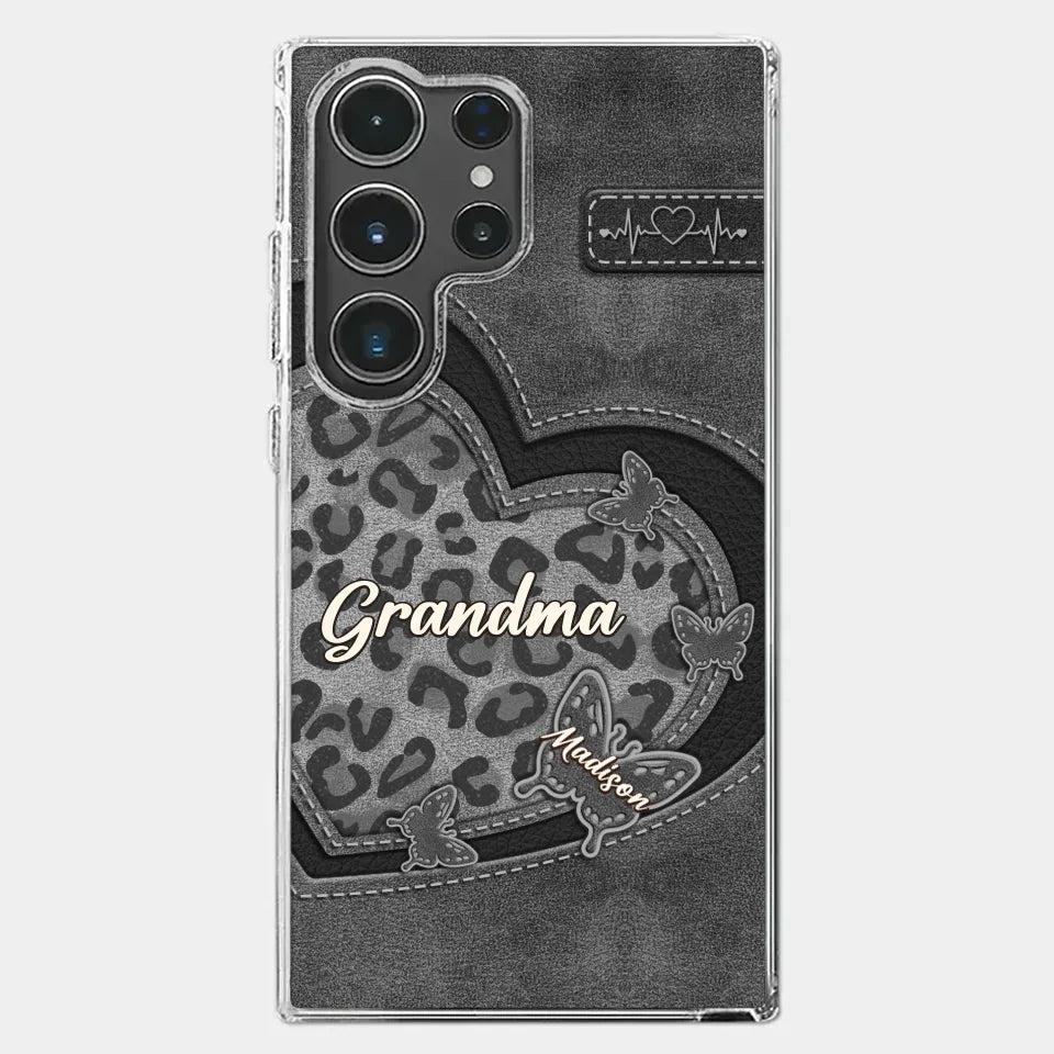 Grandma’s Love Is The Warmest Place To Be - Family Personalized Custom Clear Phone Case - Gift For Mom, Grandma