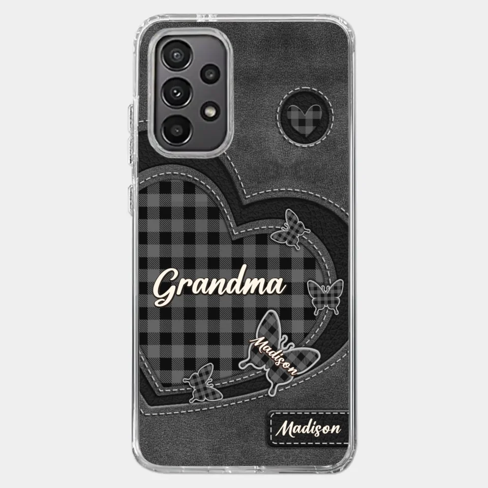 Grandma’s Love Is A Hug That Never Ends - Family Personalized Custom Clear Phone Case - Gift For Mom, Grandma