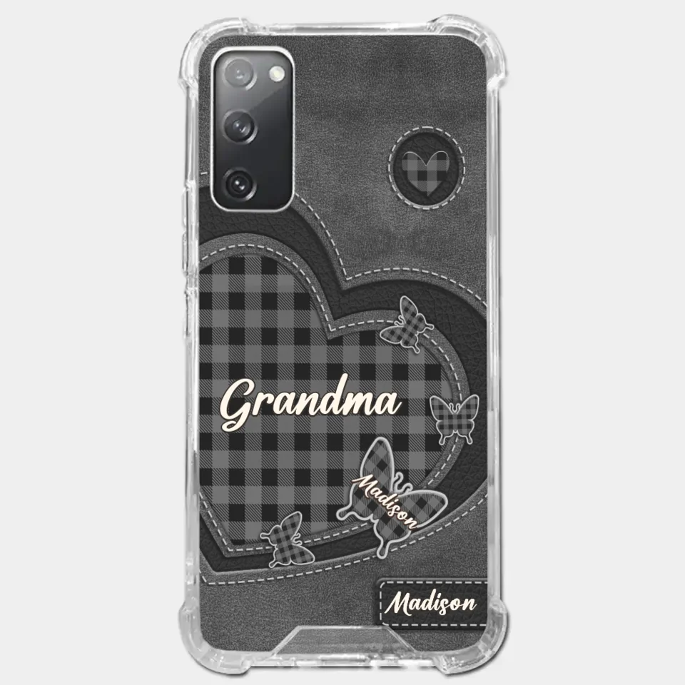 Grandma’s Love Is A Hug That Never Ends - Family Personalized Custom Clear Phone Case - Gift For Mom, Grandma