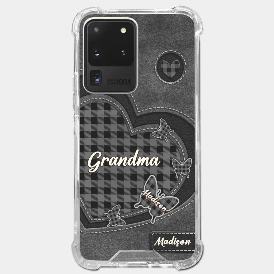 Grandma’s Love Is A Hug That Never Ends - Family Personalized Custom Clear Phone Case - Gift For Mom, Grandma