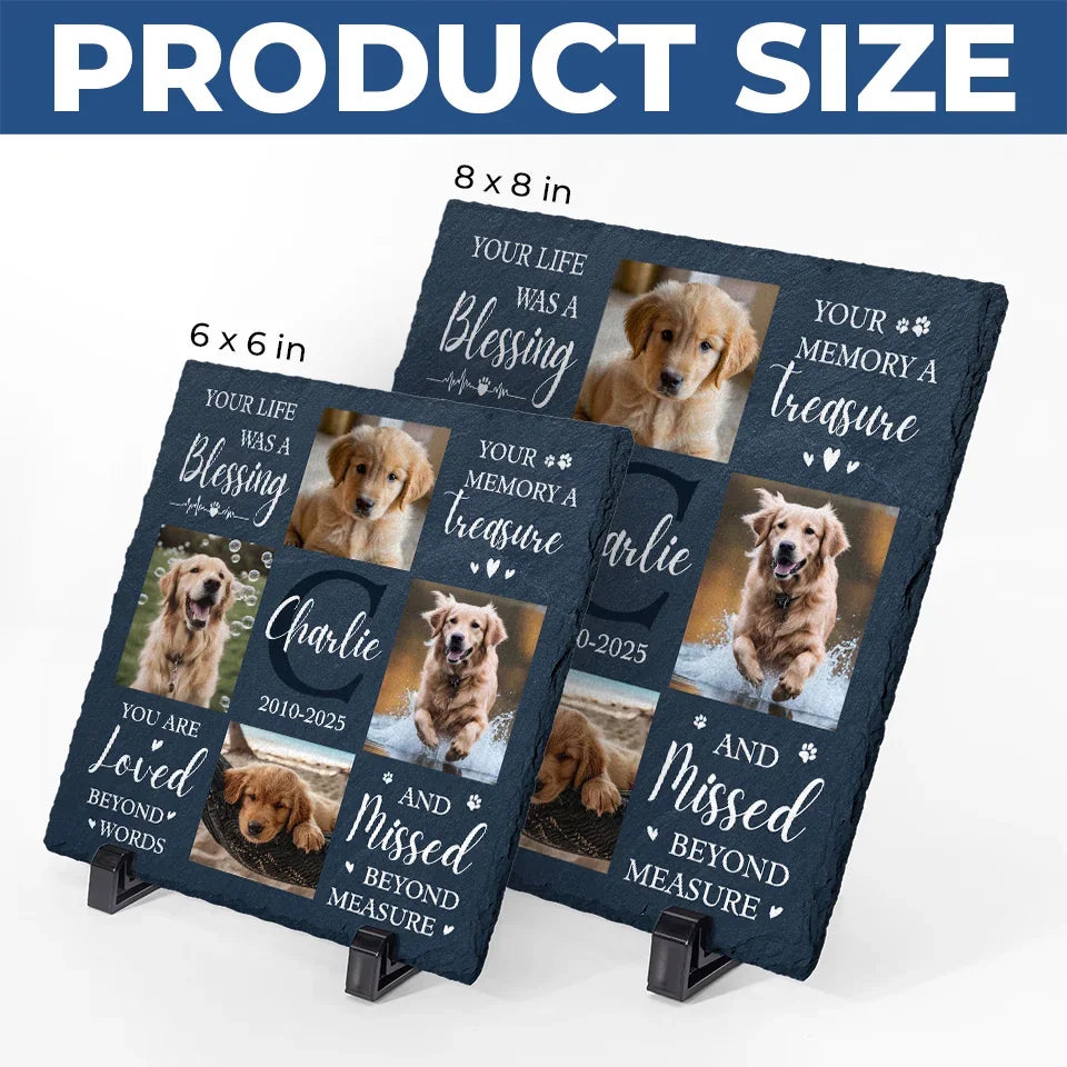 Custom Photo Sweet Reminders Of The Moments We Shared - Memorial Personalized Custom Square Shaped Stone With Stand - Sympathy Gift For Pet Owners, Pet Lovers