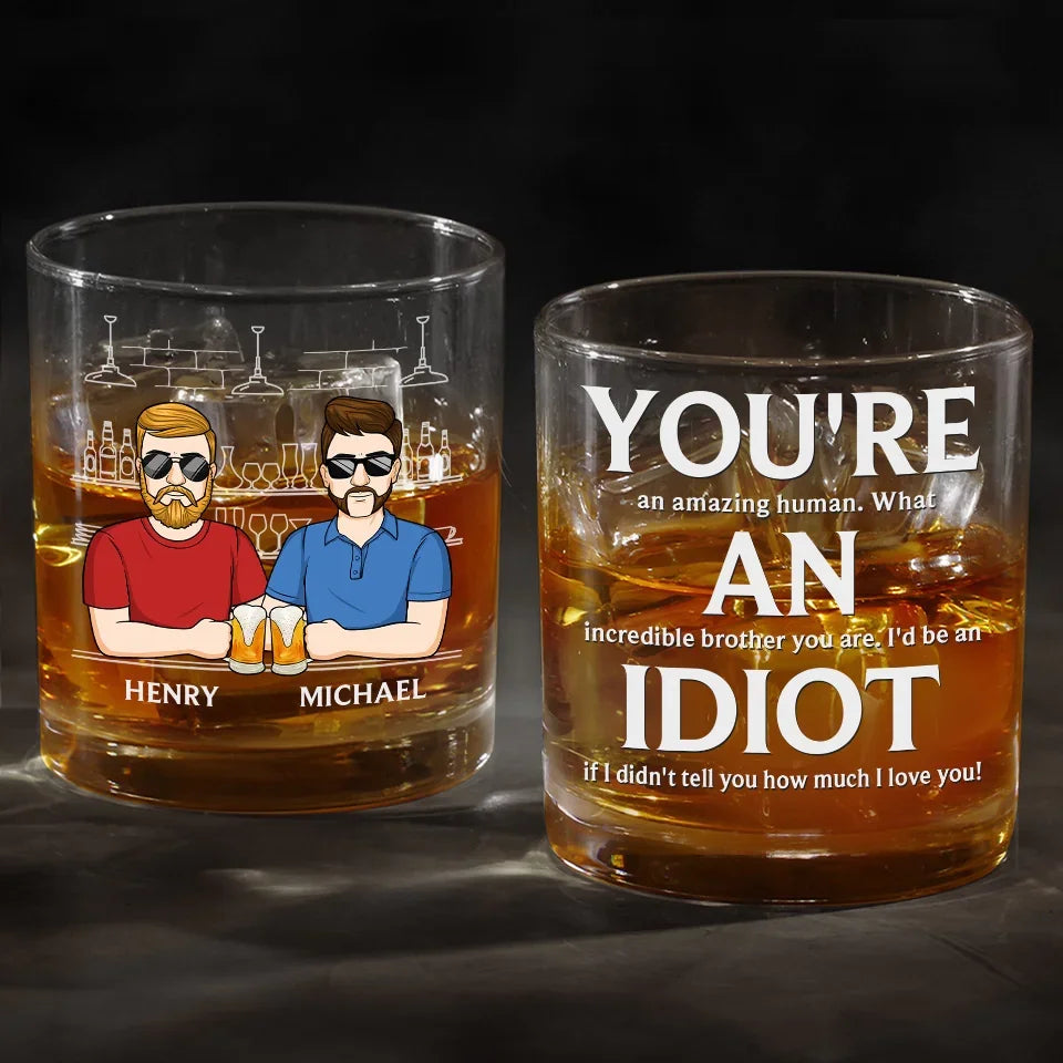 You're An Amazing Human - Family Personalized Custom Whiskey Glass - Gift For Family Members