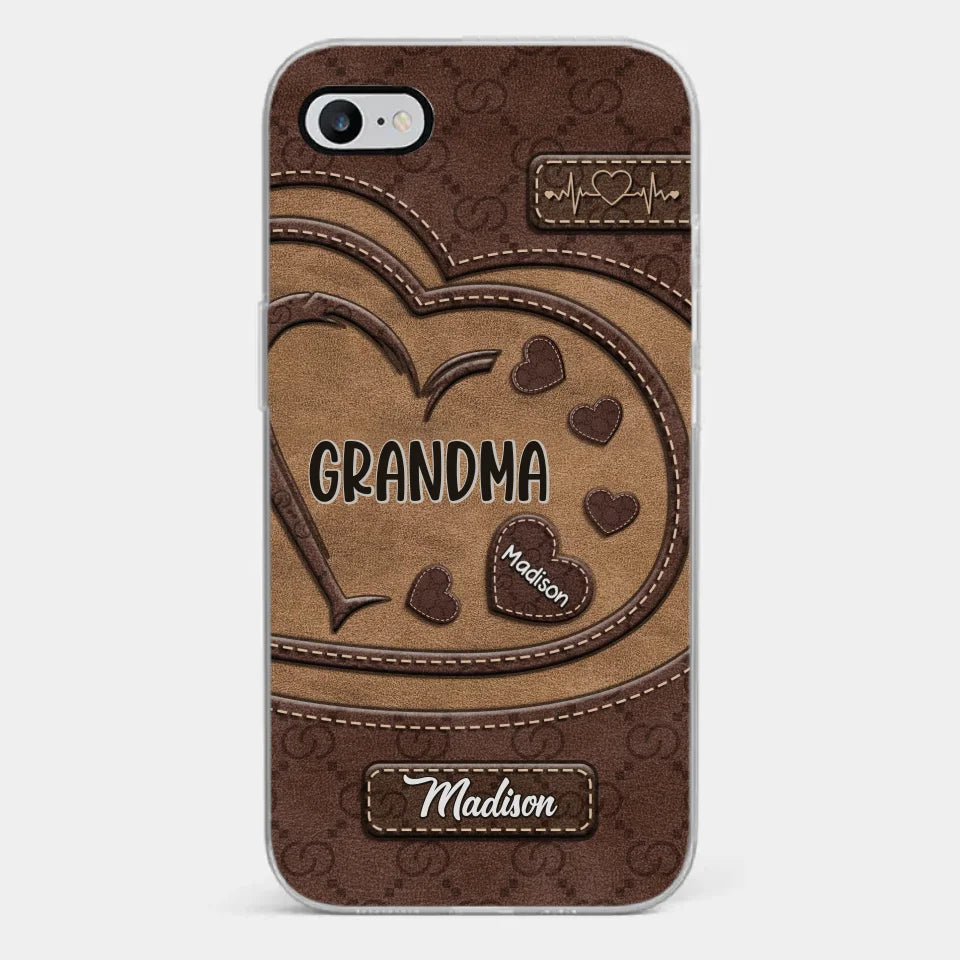 Rooted In Love, Growing Together - Family Personalized Custom Clear Phone Case - Gift For Mom, Grandma