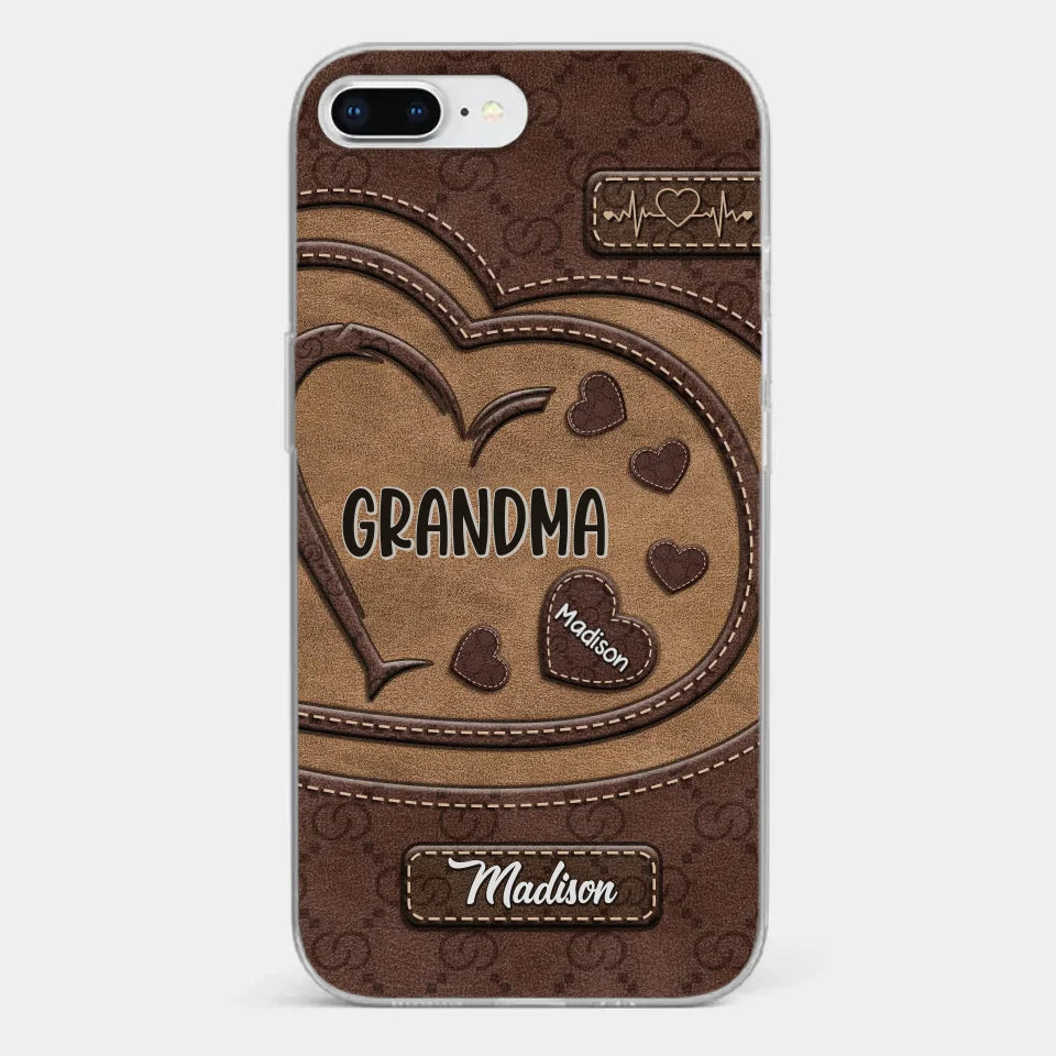 Rooted In Love, Growing Together - Family Personalized Custom Clear Phone Case - Gift For Mom, Grandma