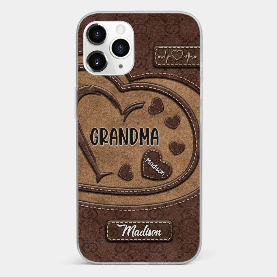 Rooted In Love, Growing Together - Family Personalized Custom Clear Phone Case - Gift For Mom, Grandma