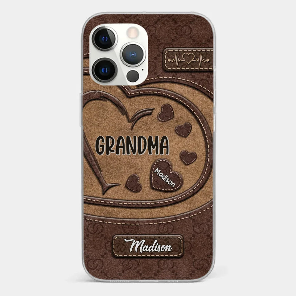 Rooted In Love, Growing Together - Family Personalized Custom Clear Phone Case - Gift For Mom, Grandma