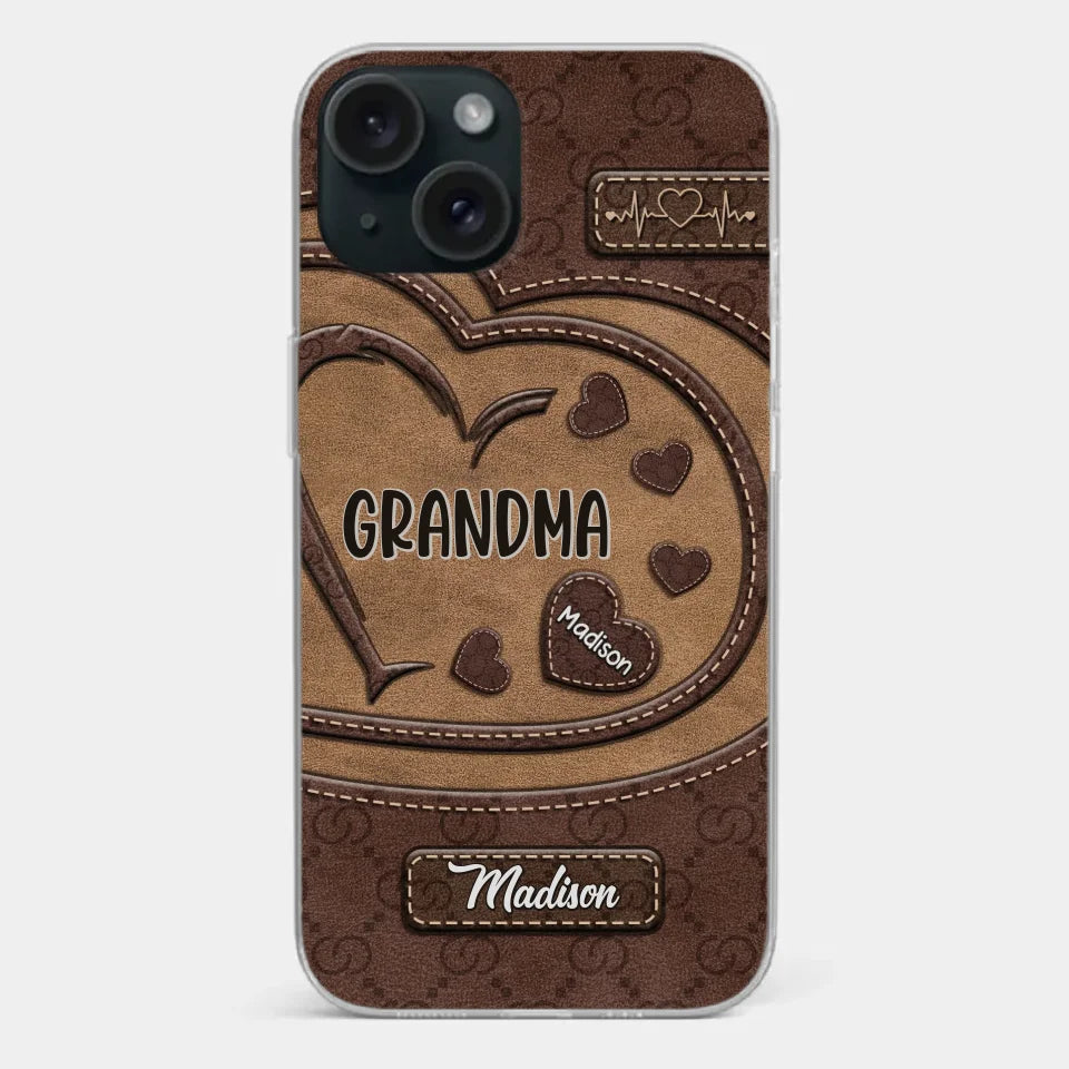 Rooted In Love, Growing Together - Family Personalized Custom Clear Phone Case - Gift For Mom, Grandma