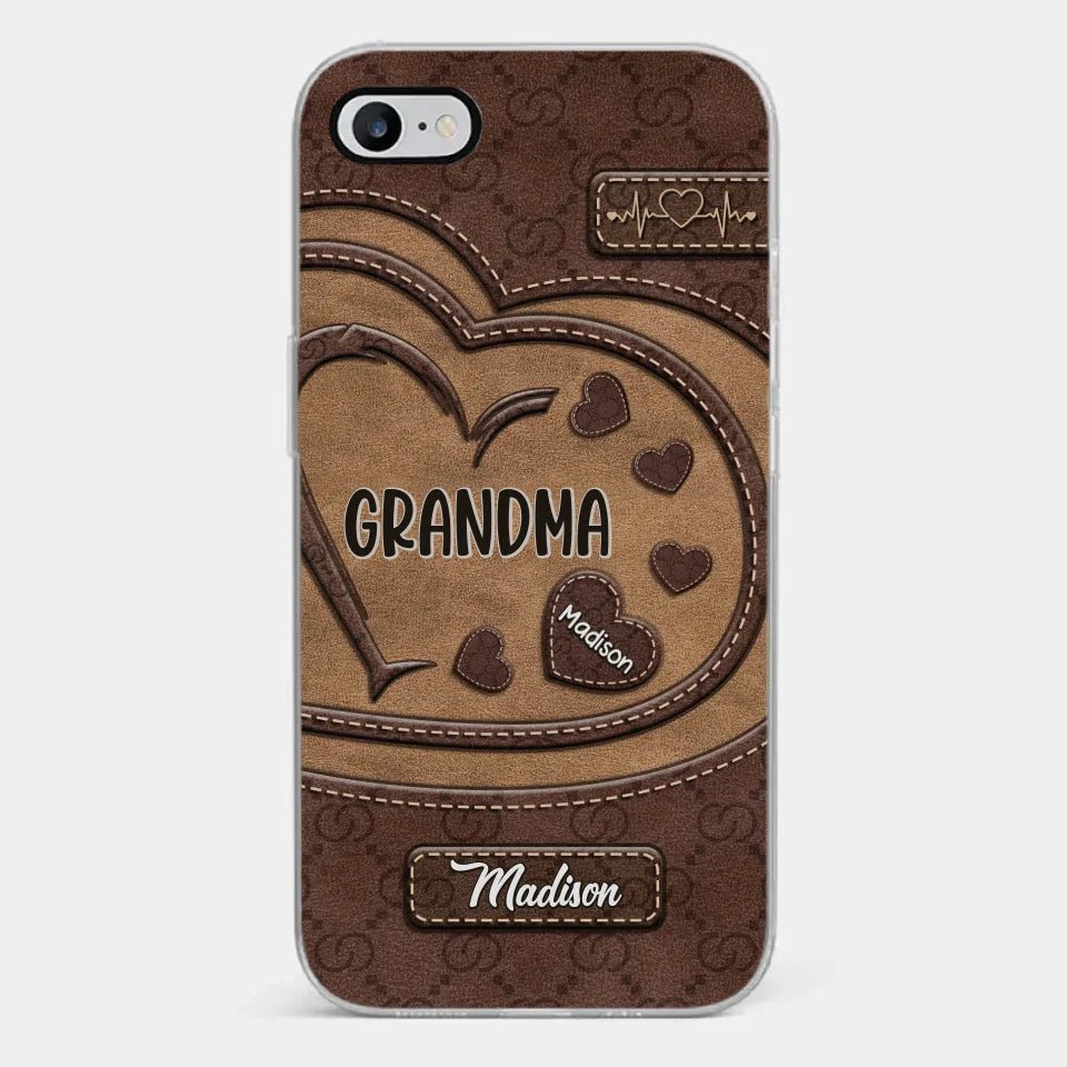 Rooted In Love, Growing Together - Family Personalized Custom Clear Phone Case - Gift For Mom, Grandma
