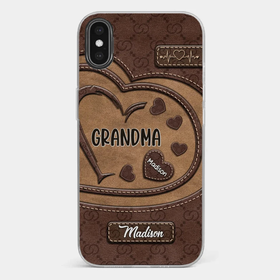 Rooted In Love, Growing Together - Family Personalized Custom Clear Phone Case - Gift For Mom, Grandma