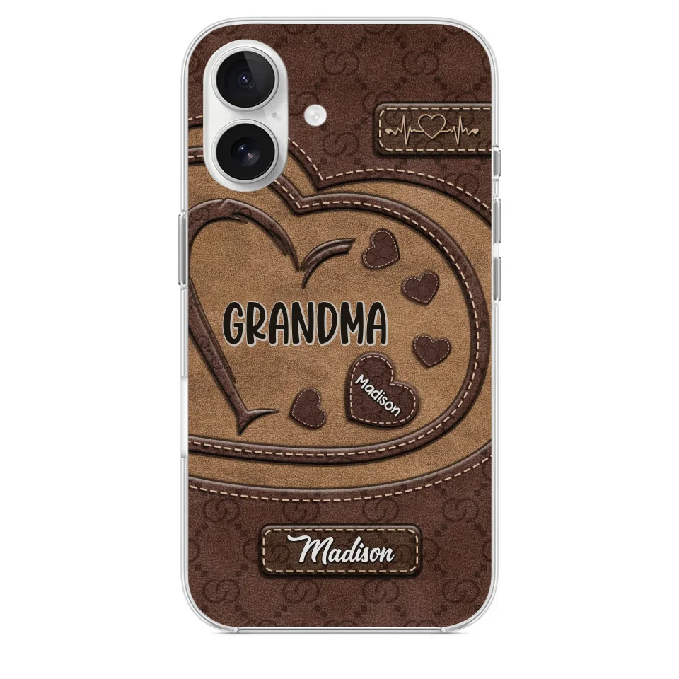 Rooted In Love, Growing Together - Family Personalized Custom Clear Phone Case - Gift For Mom, Grandma