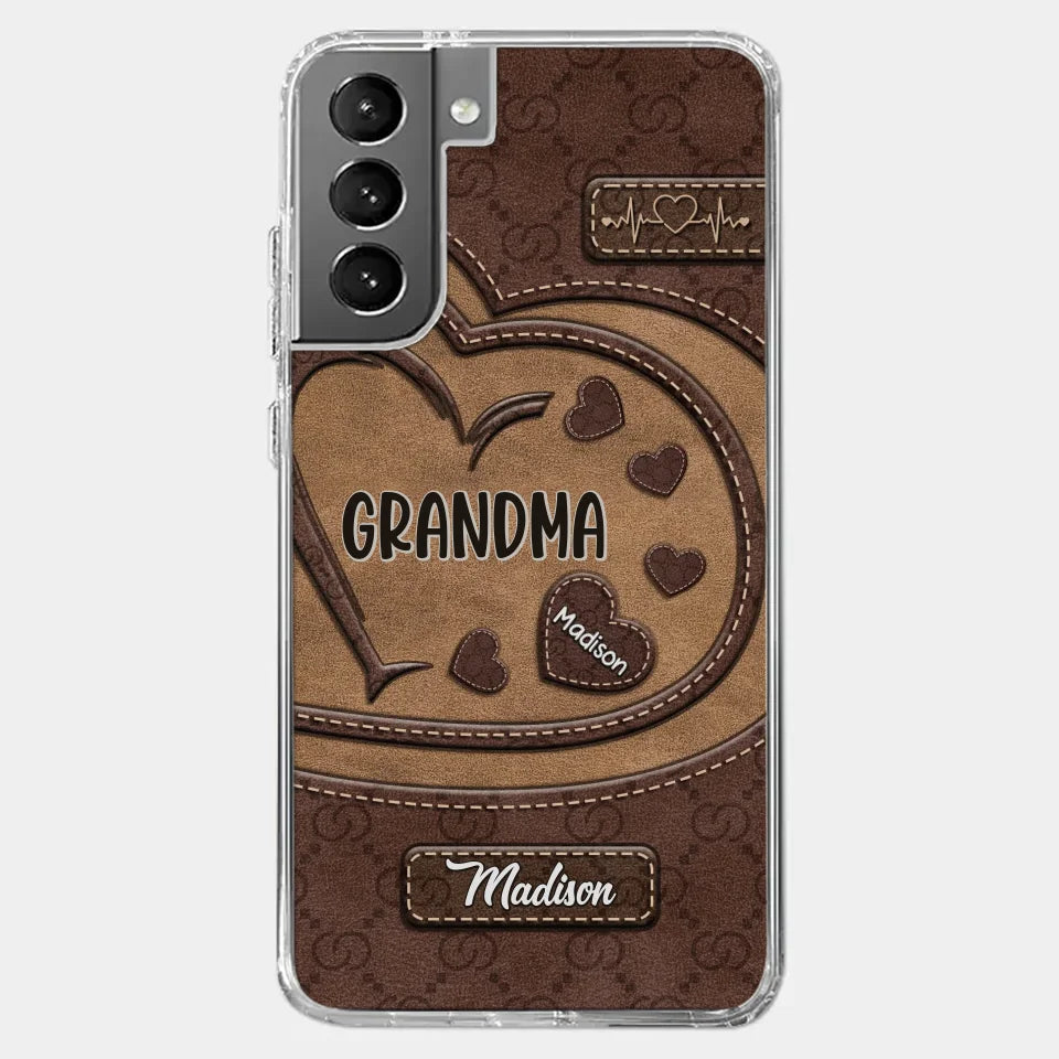 Rooted In Love, Growing Together - Family Personalized Custom Clear Phone Case - Gift For Mom, Grandma