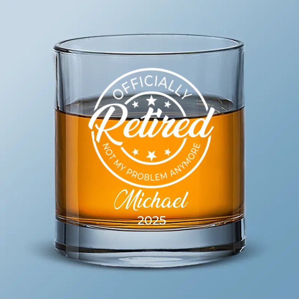 Not My Problem Anymore - Coworker Personalized Custom Whiskey Glass - Appreciation, Retirement Gift For Coworkers, Work Friends, Colleagues