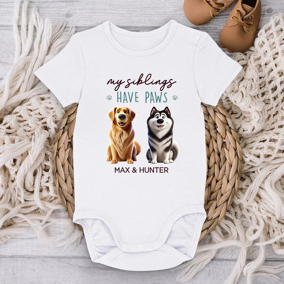 My Bestie Has Paws - Dog Personalized Custom Baby Onesie - Baby Shower Gift, Gift For Pet Owners, Pet Lovers