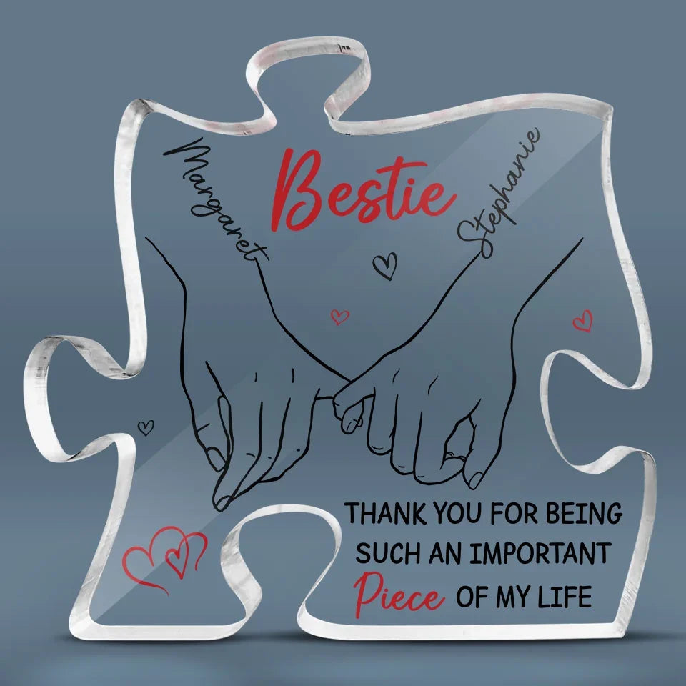 No One Could Ever Replace You - Bestie Personalized Custom Puzzle Shaped Acrylic Plaque - Gift For Best Friends, BFF, Sisters