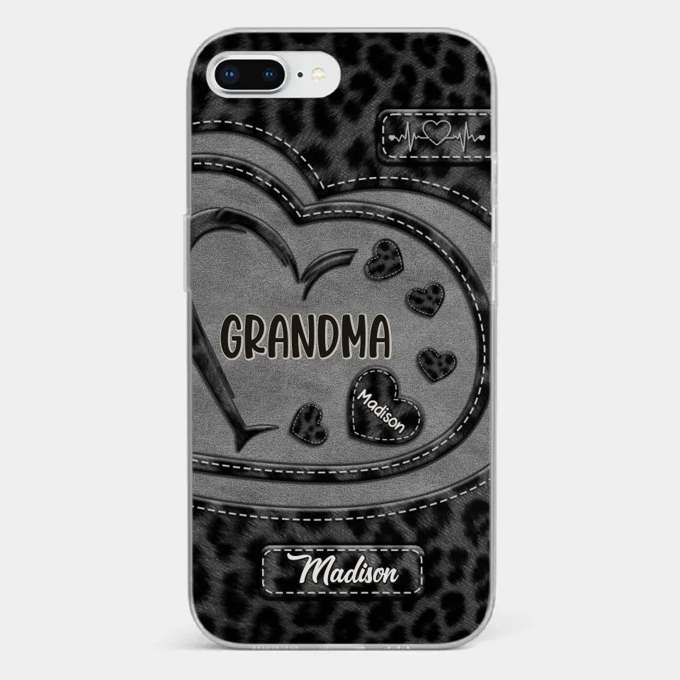 Grandma’s Love Makes Life Sweeter - Family Personalized Custom Clear Phone Case - Gift For Mom, Grandma