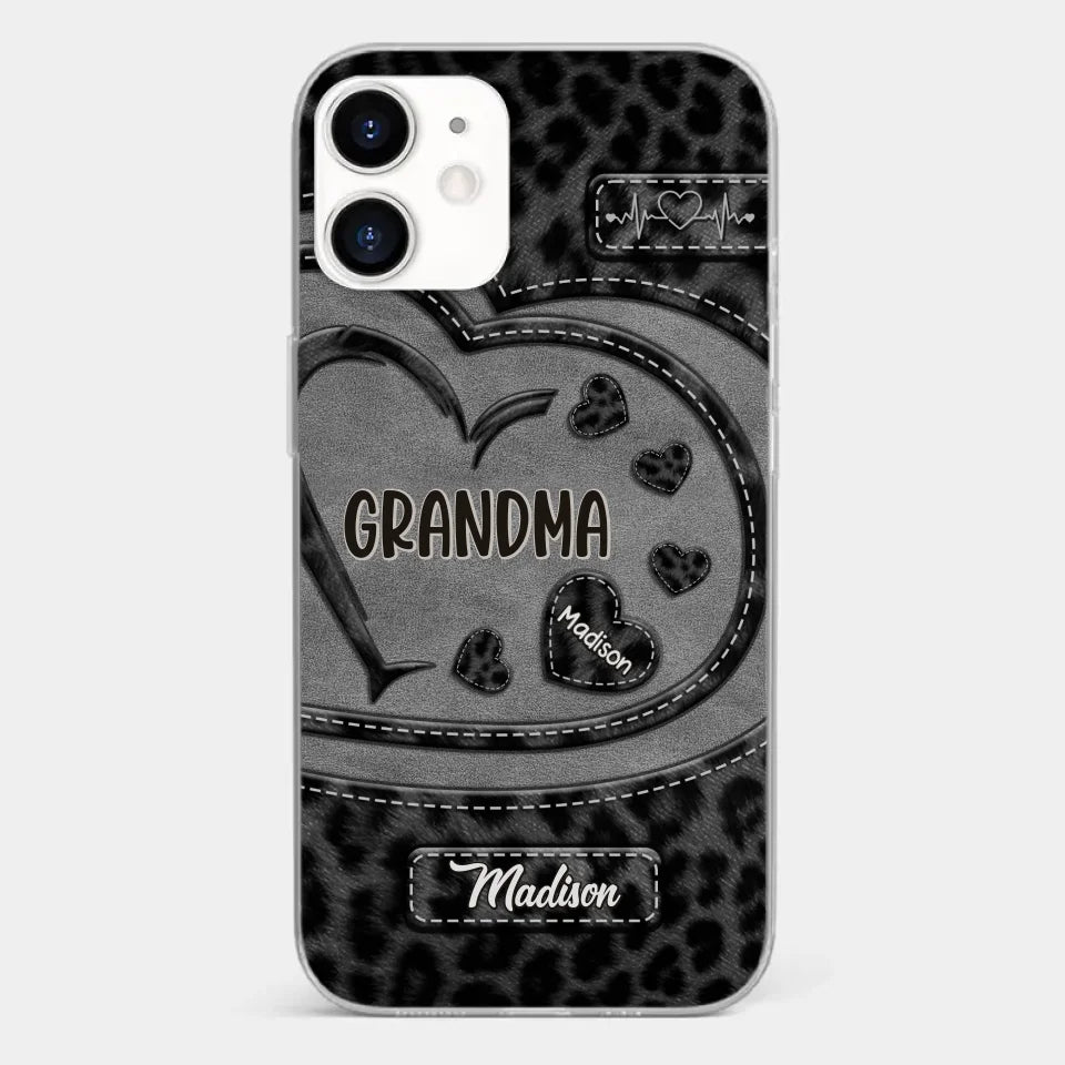 Grandma’s Love Makes Life Sweeter - Family Personalized Custom Clear Phone Case - Gift For Mom, Grandma