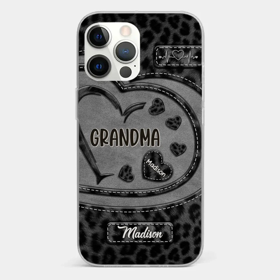 Grandma’s Love Makes Life Sweeter - Family Personalized Custom Clear Phone Case - Gift For Mom, Grandma