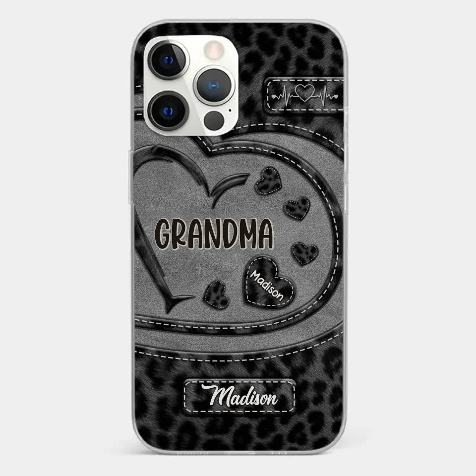 Grandma’s Love Makes Life Sweeter - Family Personalized Custom Clear Phone Case - Gift For Mom, Grandma