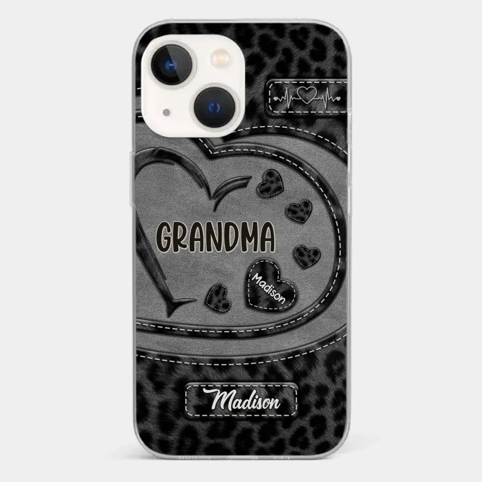 Grandma’s Love Makes Life Sweeter - Family Personalized Custom Clear Phone Case - Gift For Mom, Grandma
