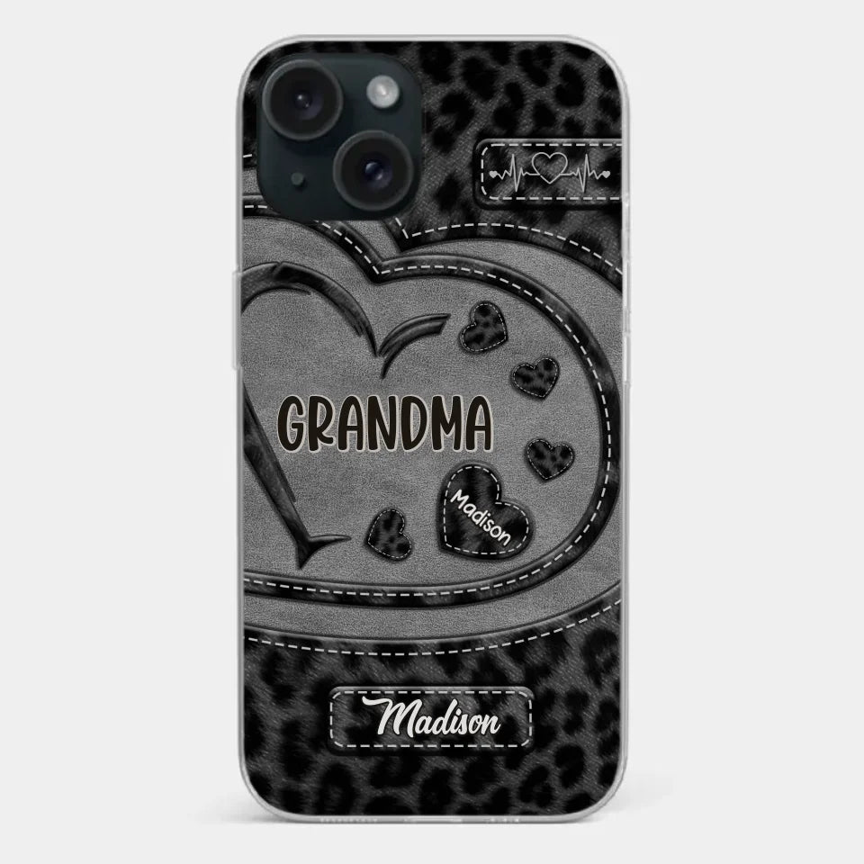 Grandma’s Love Makes Life Sweeter - Family Personalized Custom Clear Phone Case - Gift For Mom, Grandma