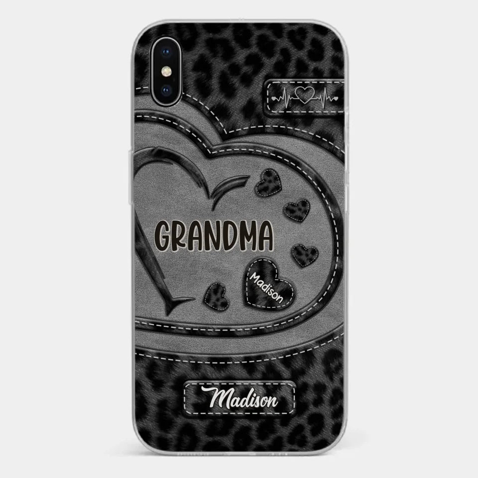 Grandma’s Love Makes Life Sweeter - Family Personalized Custom Clear Phone Case - Gift For Mom, Grandma