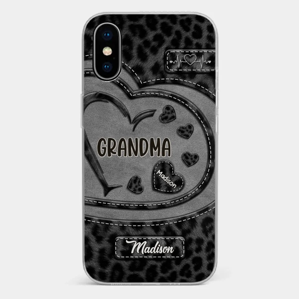 Grandma’s Love Makes Life Sweeter - Family Personalized Custom Clear Phone Case - Gift For Mom, Grandma
