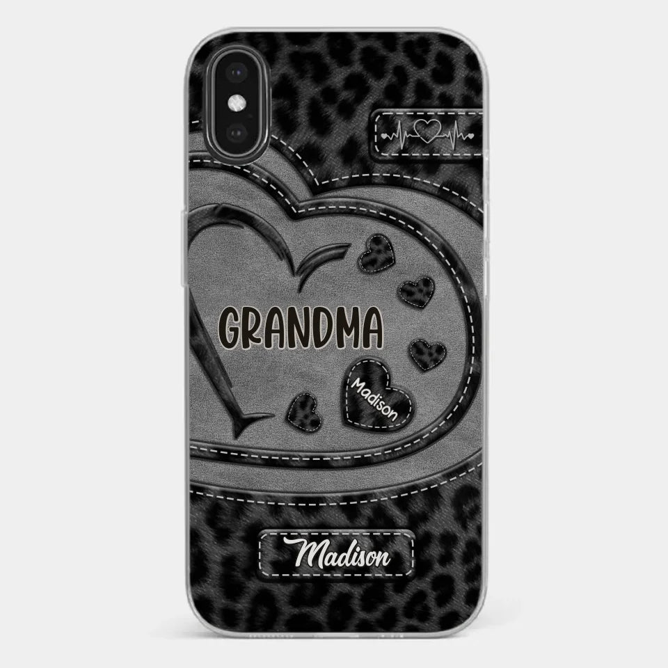 Grandma’s Love Makes Life Sweeter - Family Personalized Custom Clear Phone Case - Gift For Mom, Grandma