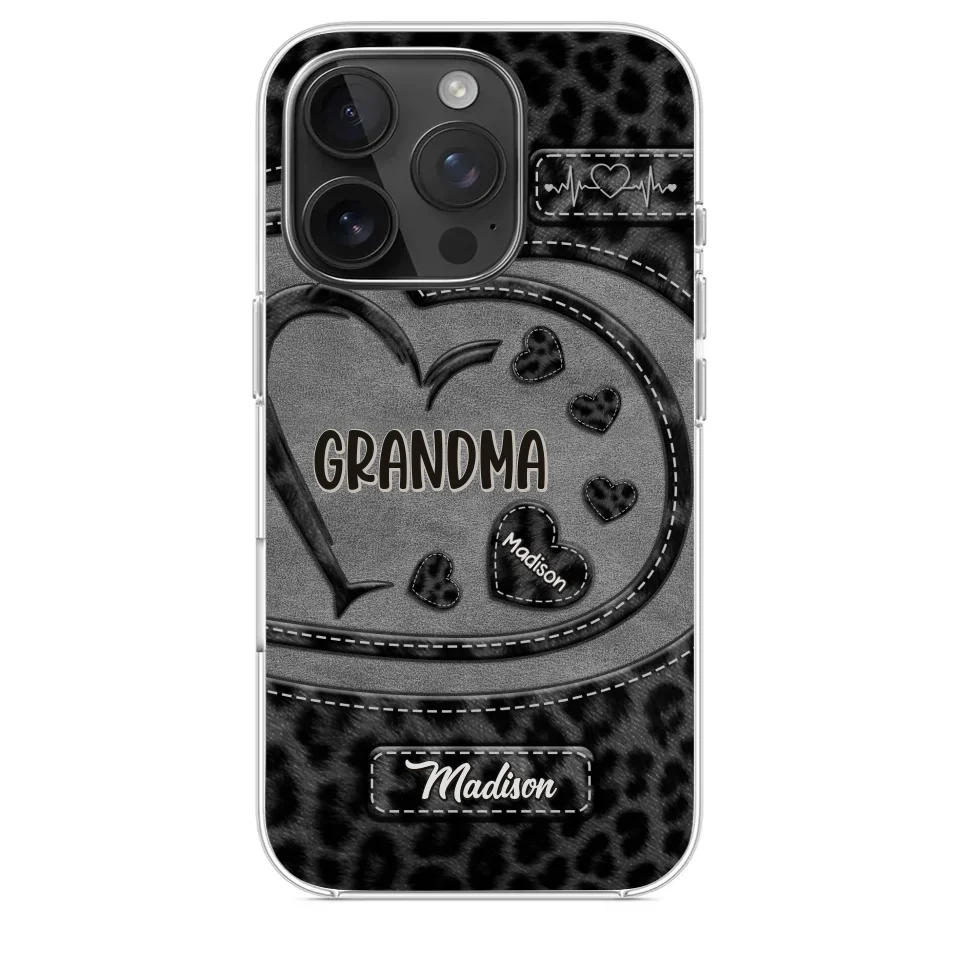 Grandma’s Love Makes Life Sweeter - Family Personalized Custom Clear Phone Case - Gift For Mom, Grandma