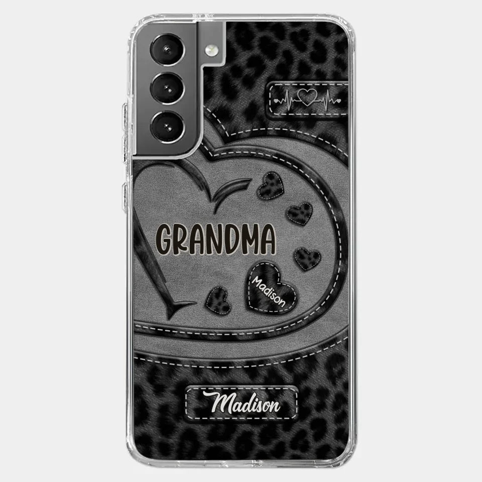 Grandma’s Love Makes Life Sweeter - Family Personalized Custom Clear Phone Case - Gift For Mom, Grandma