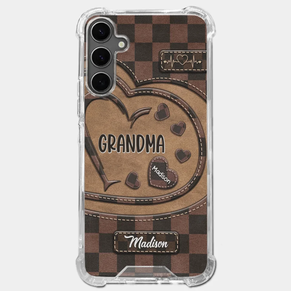 Grandma’s Love Is The Heart Of Our Family - Family Personalized Custom Clear Phone Case - Gift For Mom, Grandma